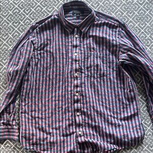 Banana Republic Red and Blue Plaid Button-Down Shirt